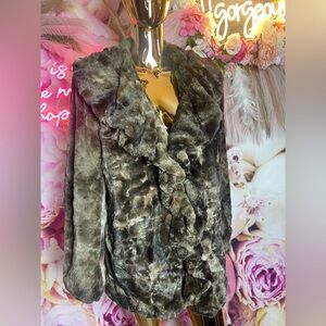 Dennis Basso Plush Gray Teddy Jacket